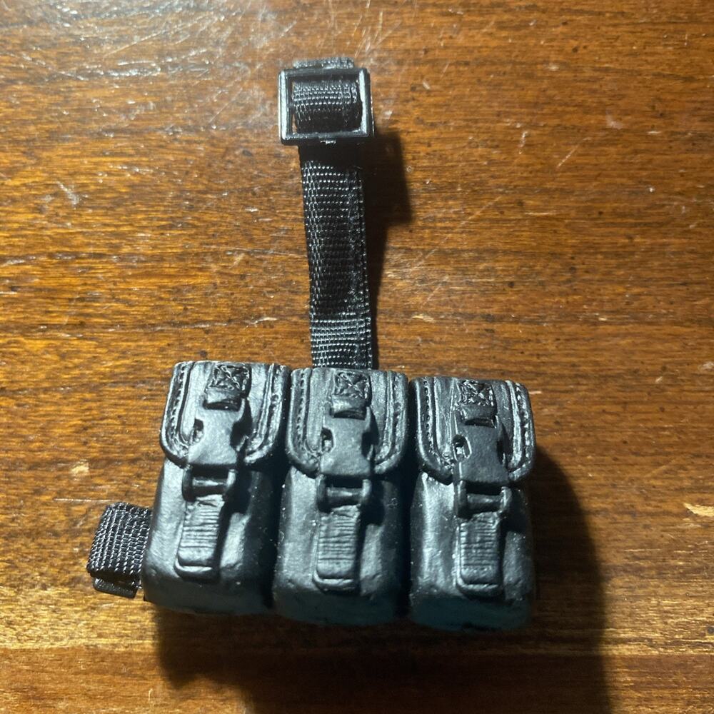 GI Joe 12” Action Figure Black Drop Leg Magazine Pouch 1/6 Scale Vintage